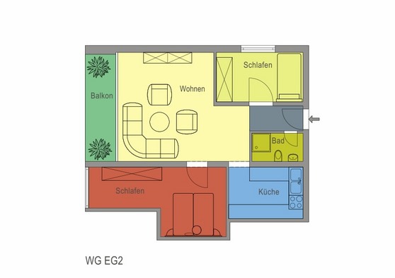 Ferienwohnung in Kellenhusen - Haus Sommerland EG 2 - Grundriss