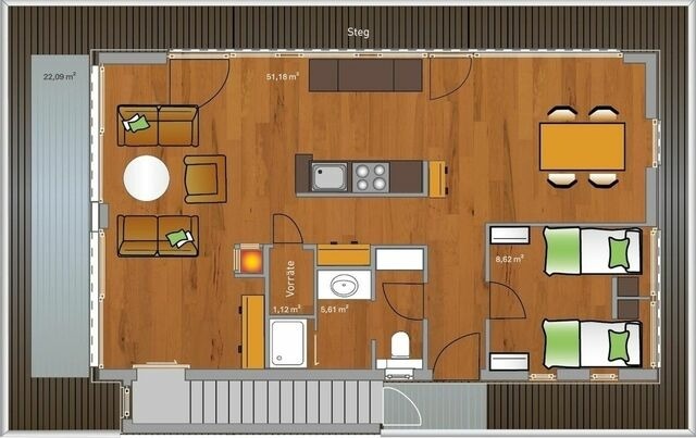 Ferienhaus in Neustadt - KYST 54&deg;10 Floating Home 1 - Bild 12