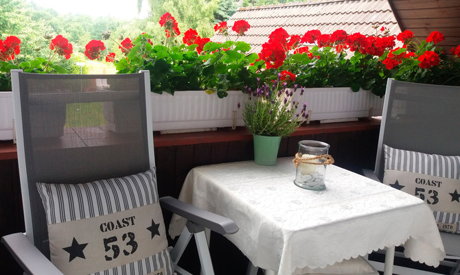 Appartement in Haffkrug - Muschelsucher Steuerbord - Steuerbord Balkon mit Nachmittagsonne