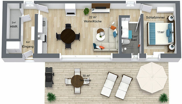 Ferienwohnung in Heringsdorf - Anna**** Whg1 Brinkmannhaus 4-Sterne - praktisch fast am Strand, Terrasse, Grill - Bild 2